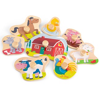 New Classic Toys - Steckpuzzle - Bauernhof - 8 Stück